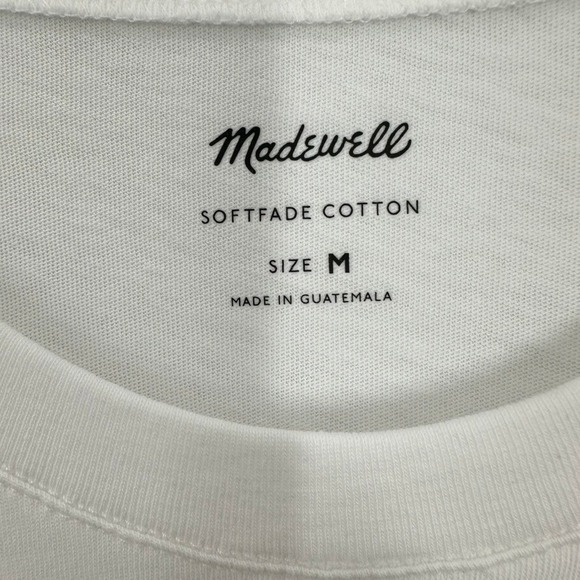 Madewell Softfade Cotton Tee White Crewneck Short Sleeve Classic Basic White Tee - Picture 4 of 7